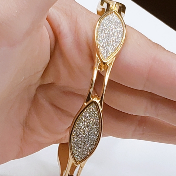 Rose Gold and Gray Sparkly Spacer Bangle - Picture 4 of 7